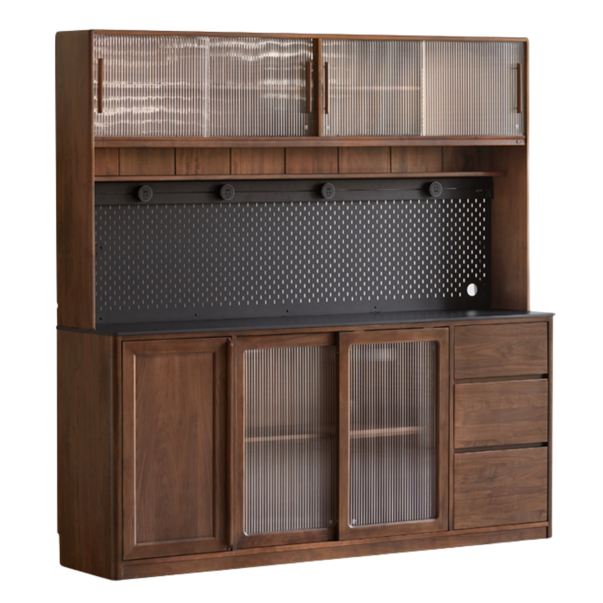 Black Walnut Solid Wood Sideboard Hole Storage