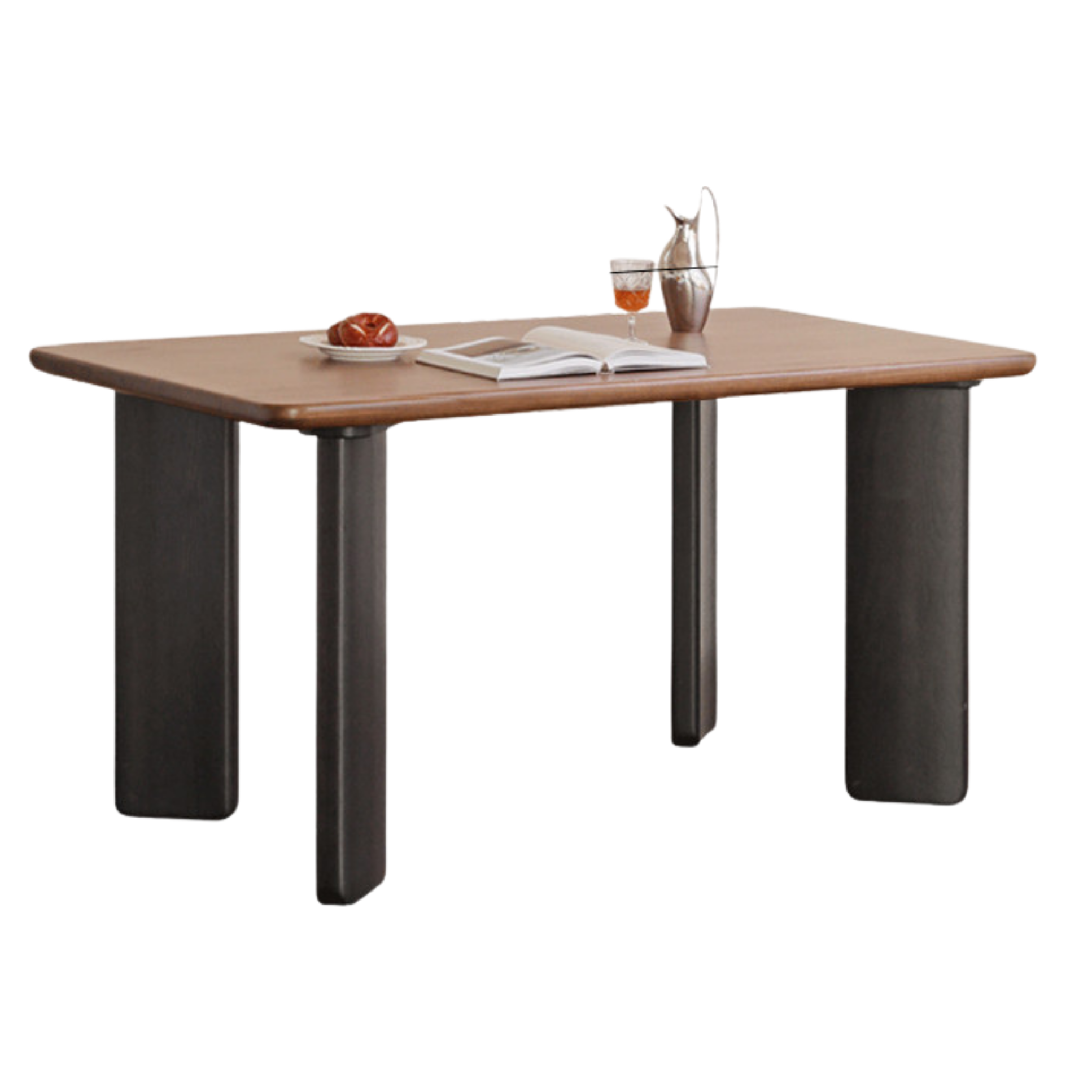 Black Walnut Solid Wood Light Luxury Rectangular Dining Table