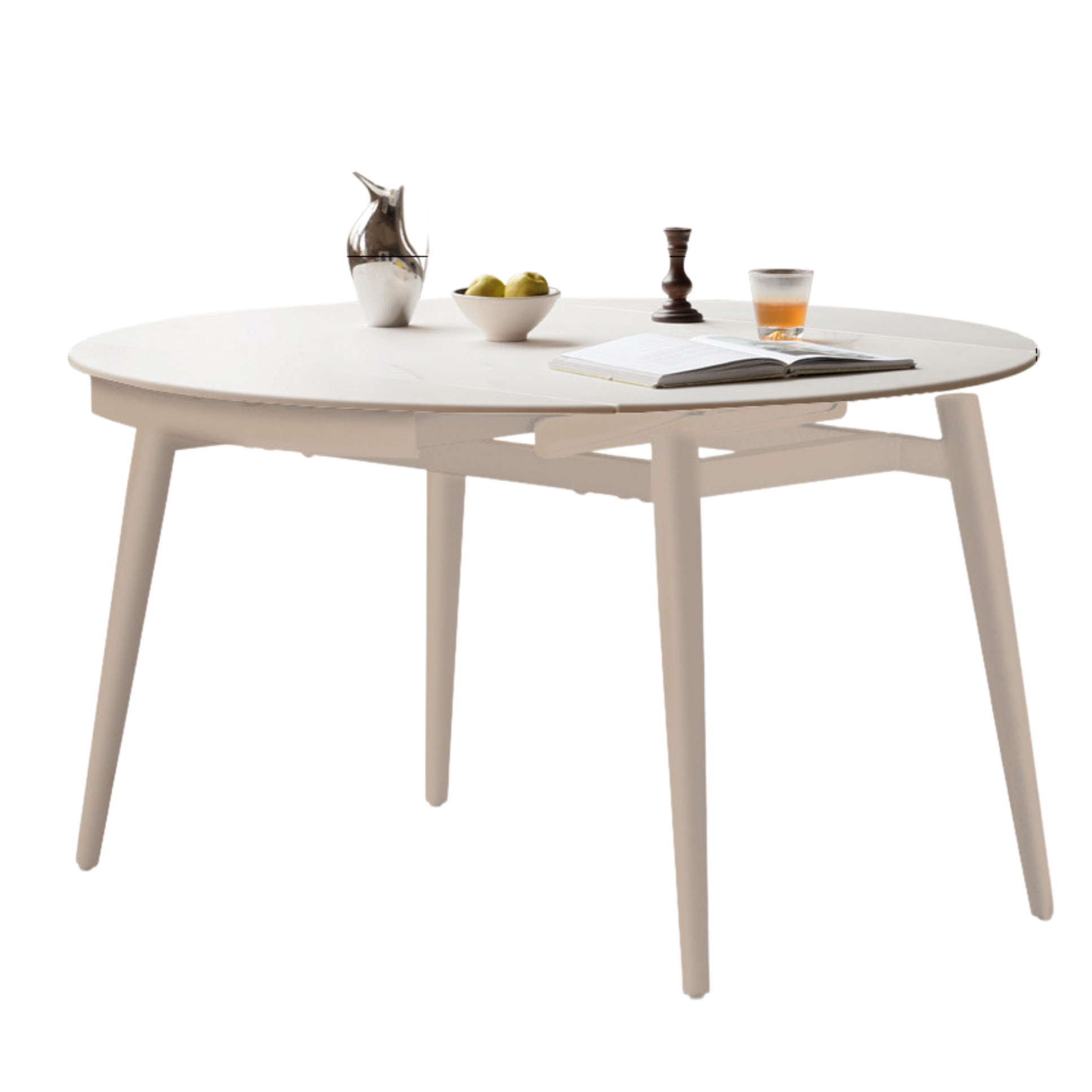 Folding Rock Table Metal Legs Light Luxury Round Dining Table
