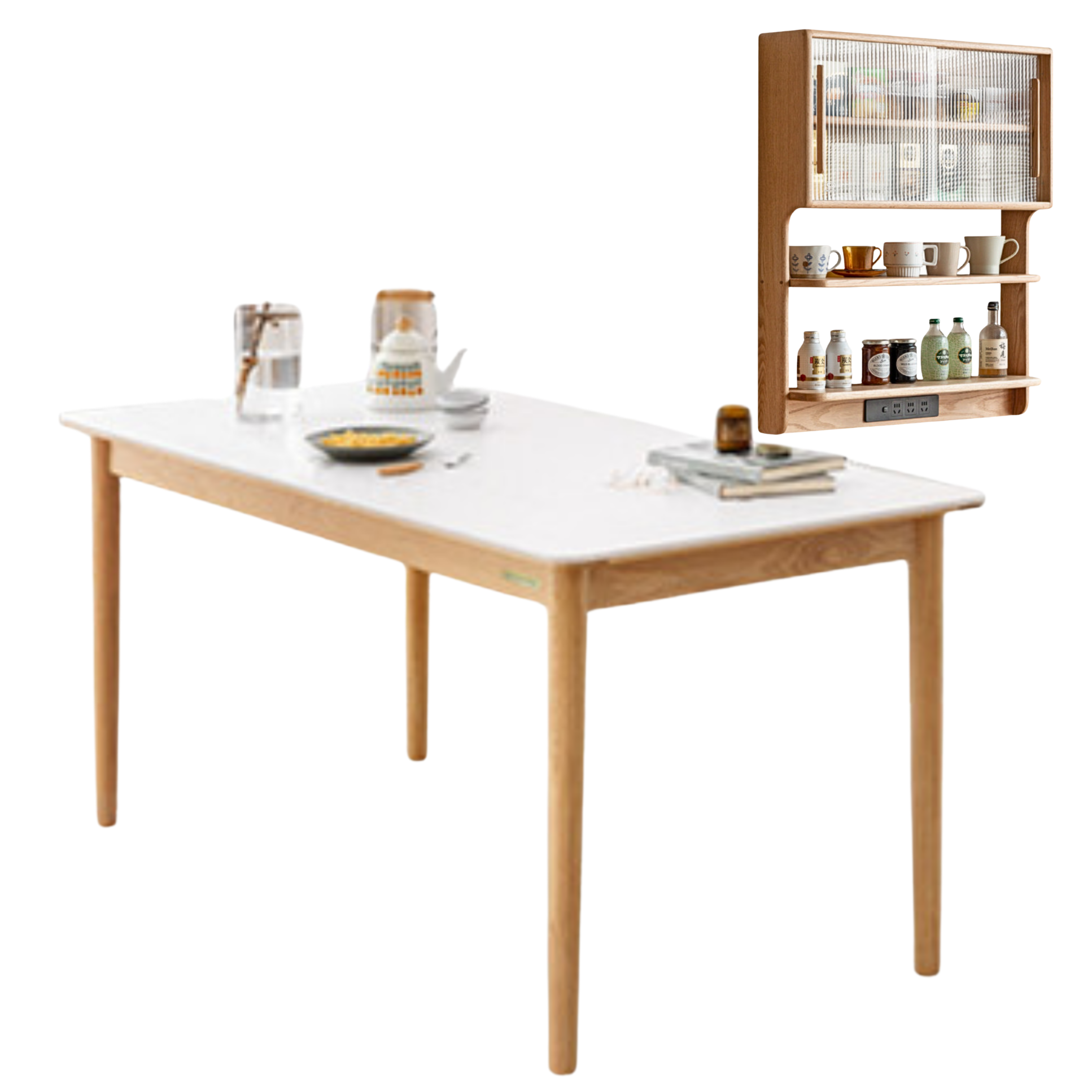 Oak, Beech, Cherry Wood Solid Wood Wall-Mounted Suspended Cabinet