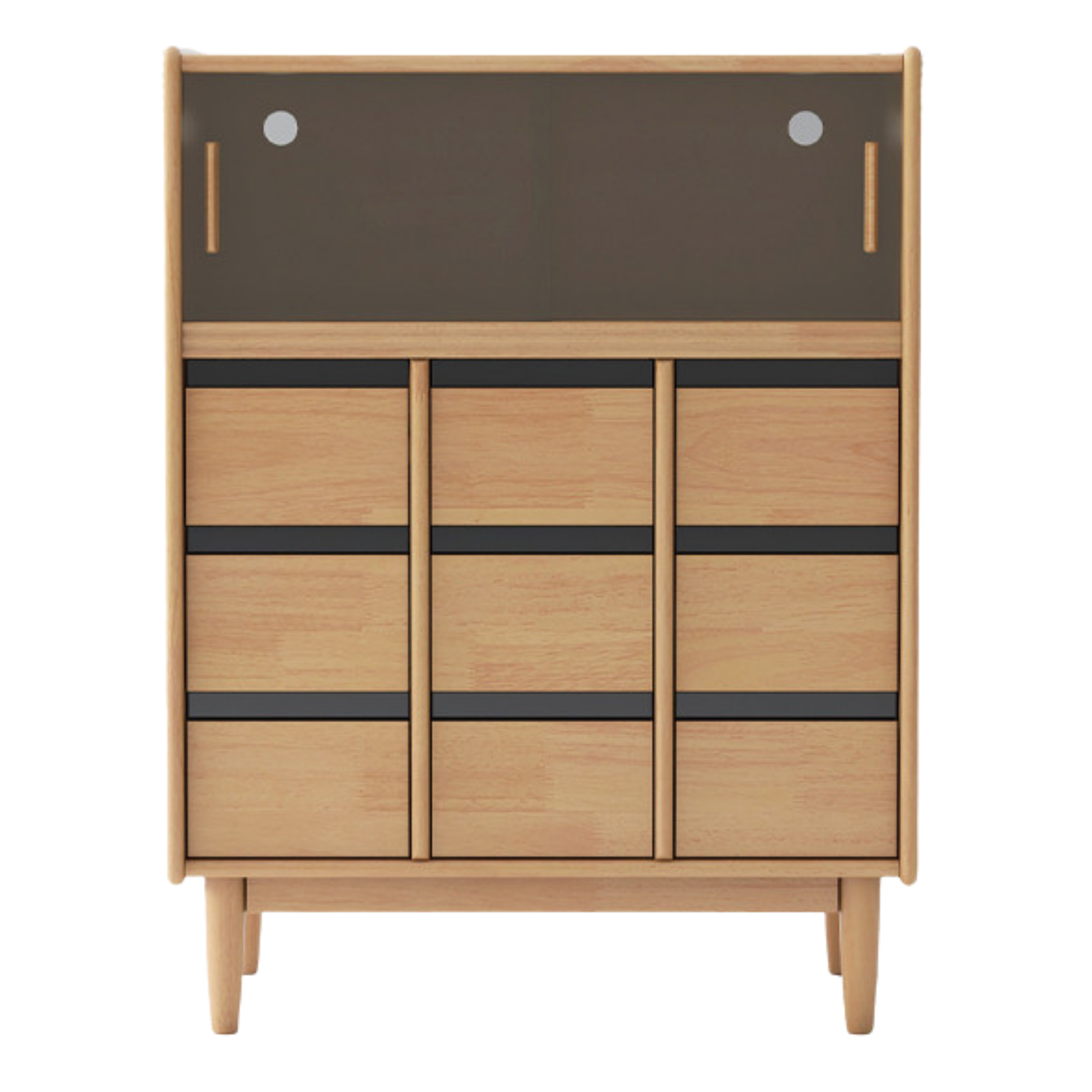 Oak Solid Wood, Solid RubberWood Dining Modern Sideboard