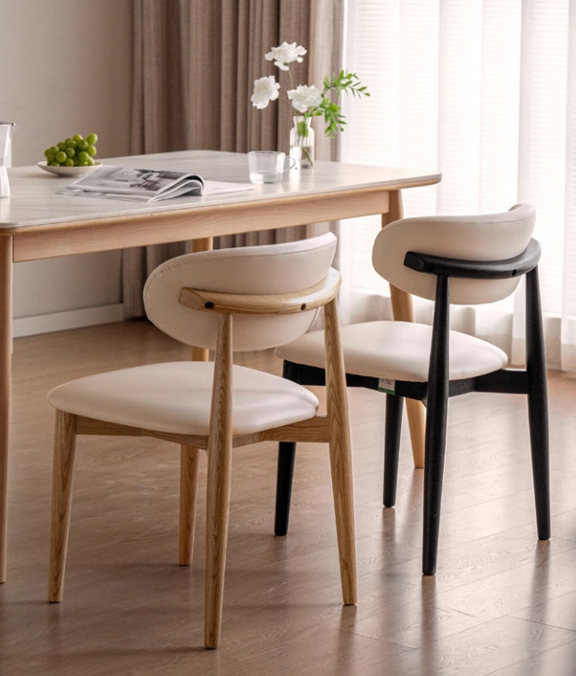 Set 4 pcs Ash, Oak Solid Wood Modern Soft Dining Chair