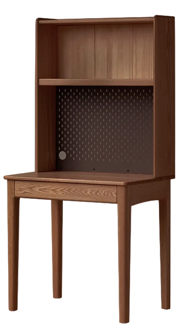 Black Walnut, Oak, Ash Solid Wood Desk Bookshelf