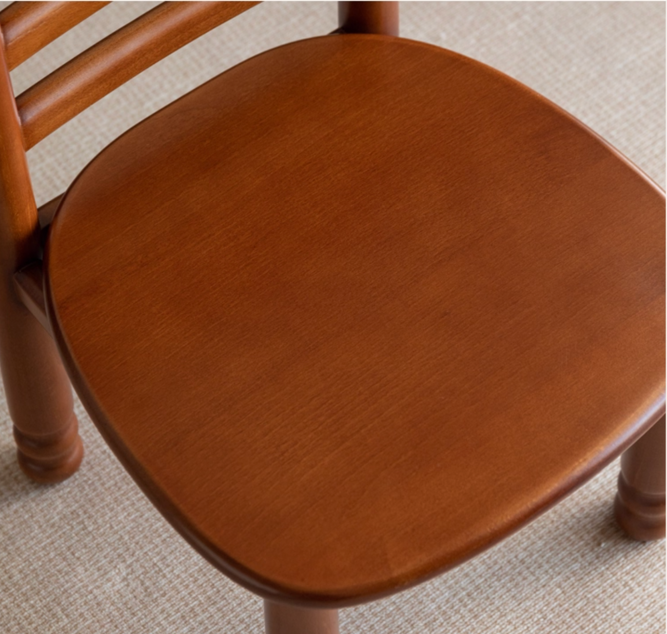 Beech Solid Wood Backrest Chair Medieval Style Kids Soft Padded Chair