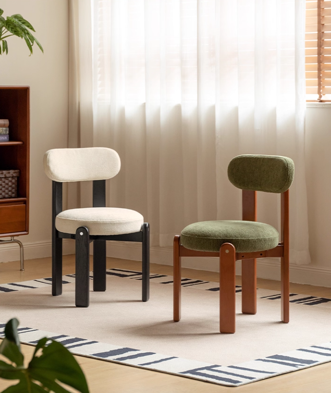 Set 4pcs Beech, Rubberwood, Black Walnut, Cherry Solid Wood French Antique Style Chair