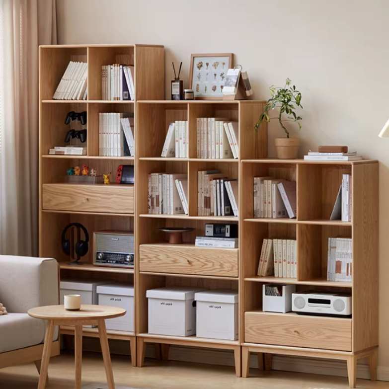 Oak Solid Wood Nordic Style Bookcase