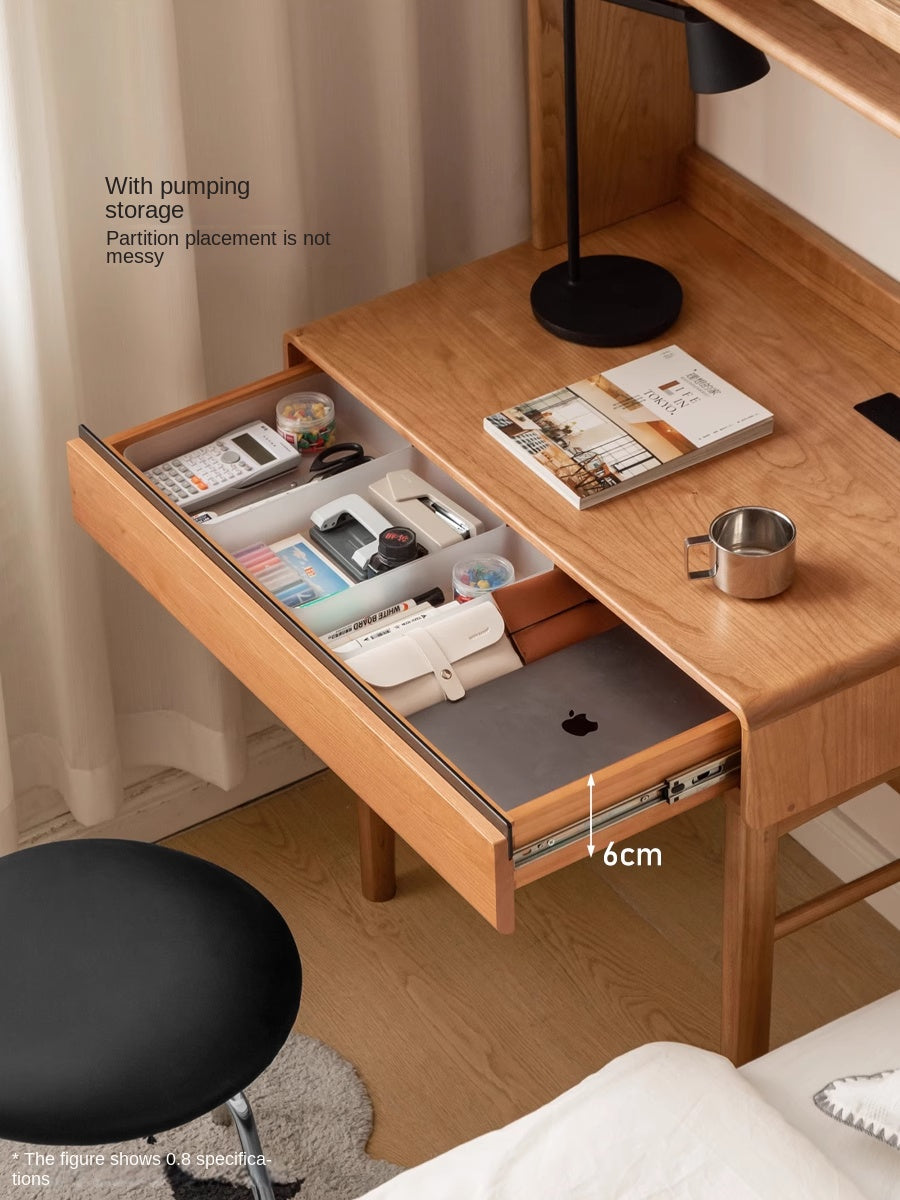Cherry Solid Wood Desk With Drawer