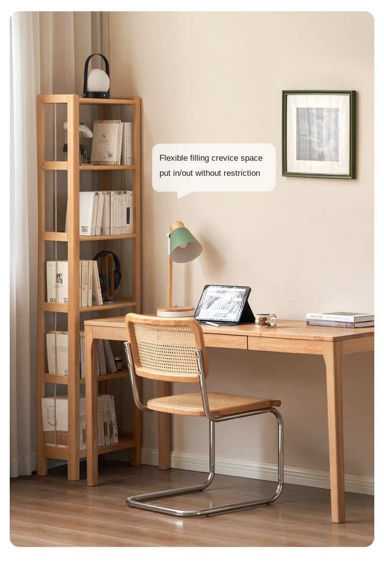 Beech Solid Wood Bookshelf, Storage Rack