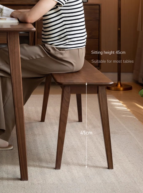 Black Walnut Solid Wood, Sandalwood Modern Long Bench