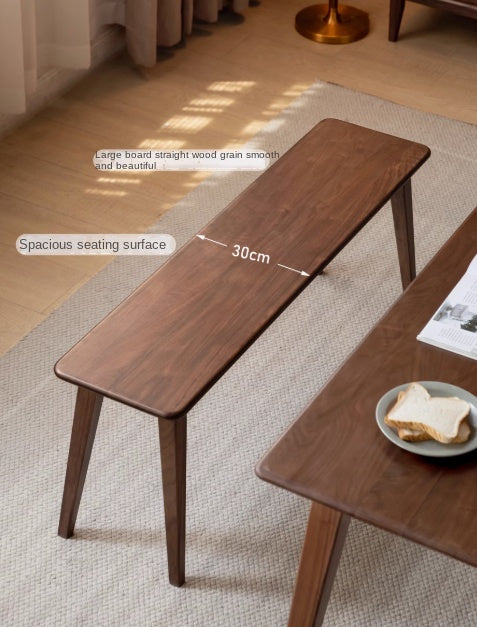 Black Walnut Solid Wood, Sandalwood Modern Long Bench
