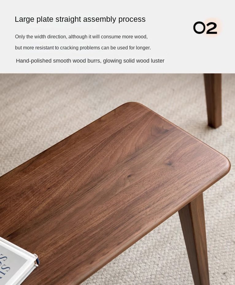 Black Walnut Solid Wood, Sandalwood Modern Long Bench