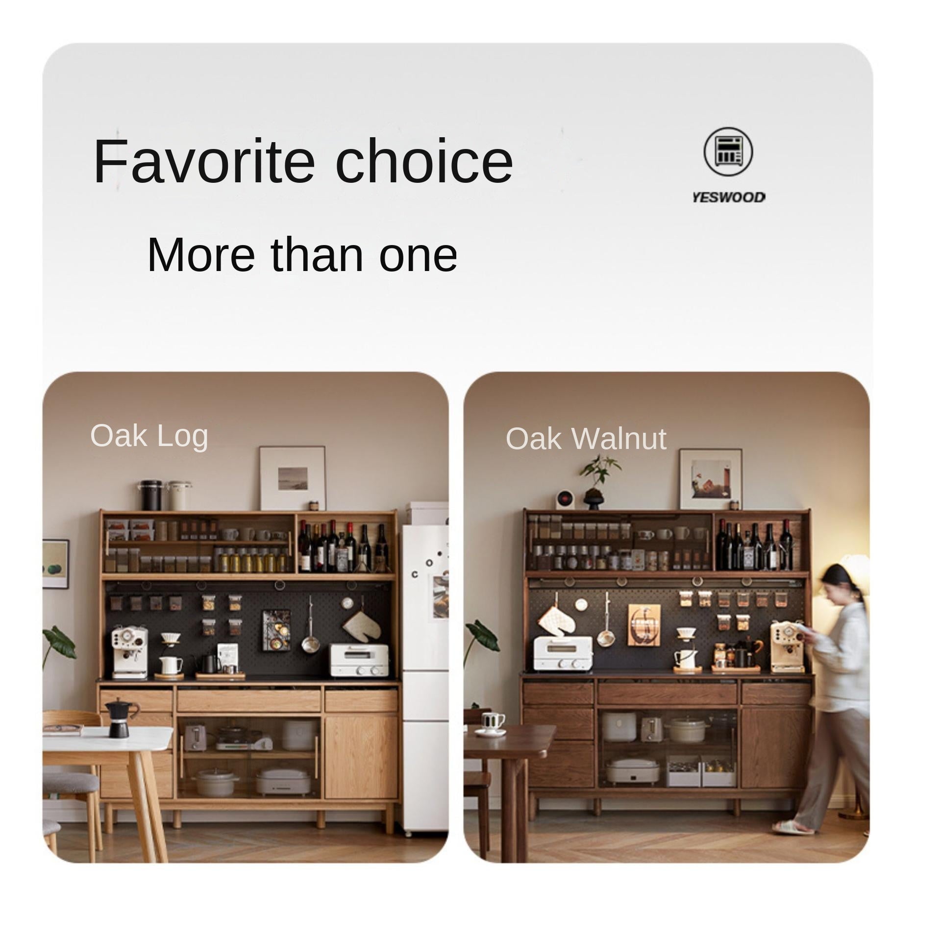 Oak, Ash Solid Wood Modern Rock Board Sideboard