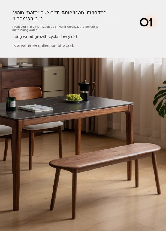 Black Walnut, Oak Solid Wood Nordic Long Bench
