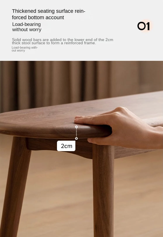 Black Walnut, Oak Solid Wood Nordic Long Bench