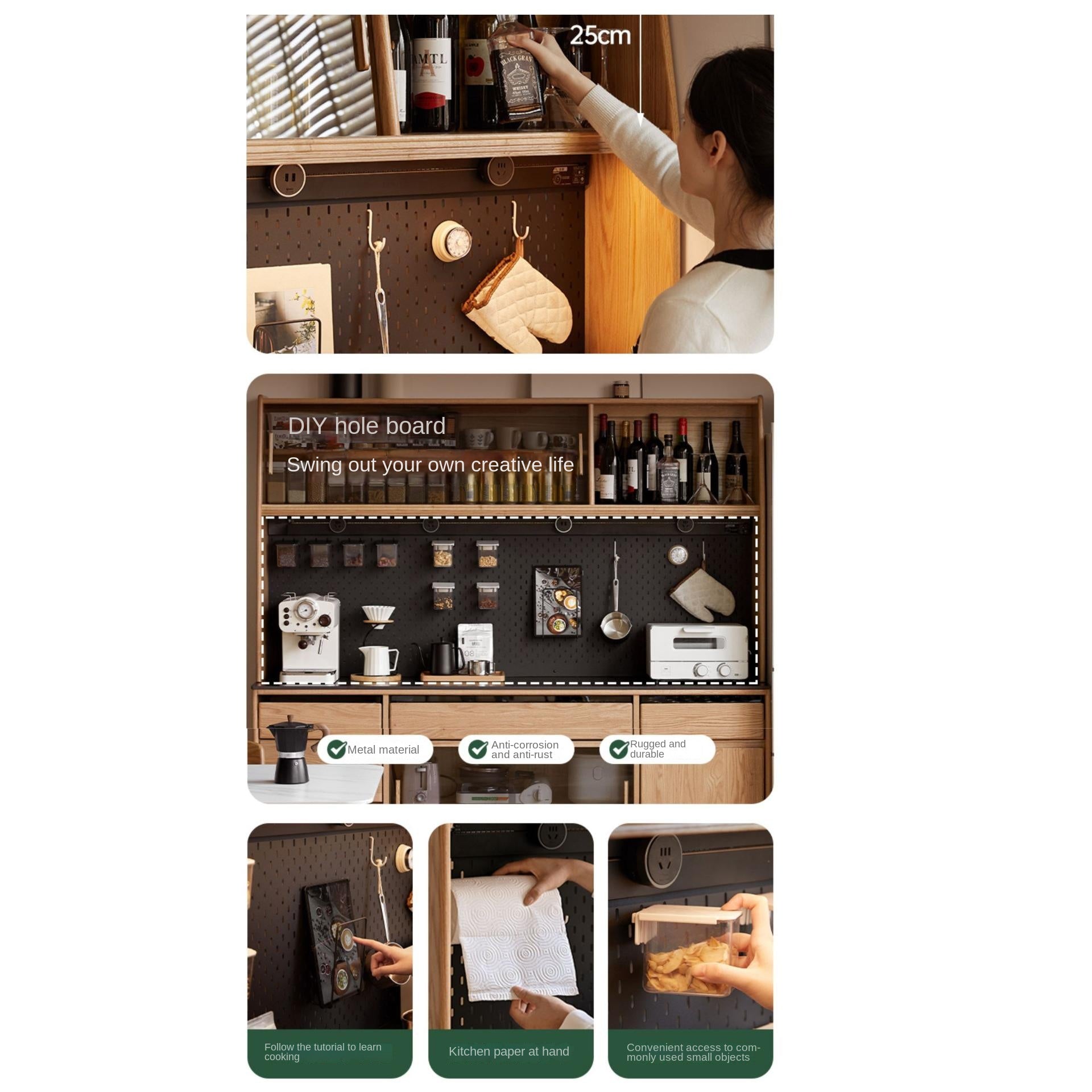 Oak, Ash Solid Wood Modern Rock Board Sideboard