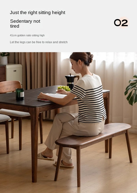 Black Walnut, Oak Solid Wood Nordic Long Bench