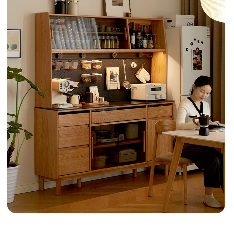 Oak, Ash Solid Wood Modern Rock Board Sideboard