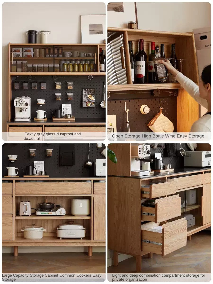 Oak, Ash Solid Wood Modern Rock Board Sideboard