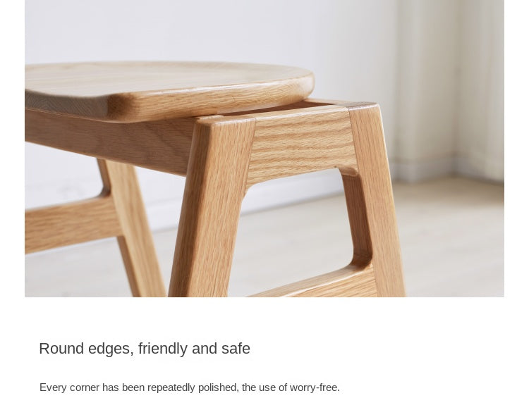 2 pcs- Oak Solid Wood High Bar Chair