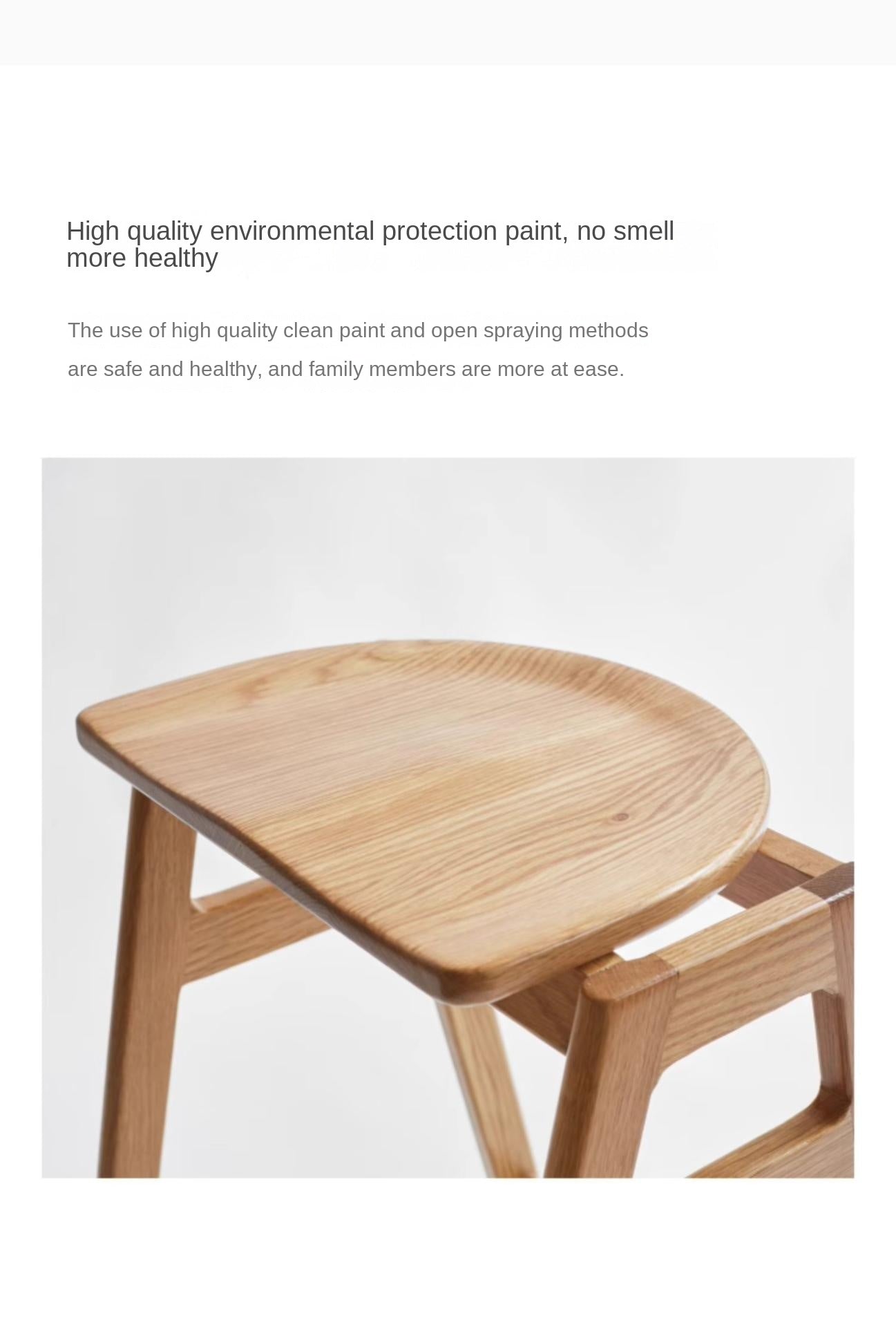 2 pcs- Oak Solid Wood High Bar Chair