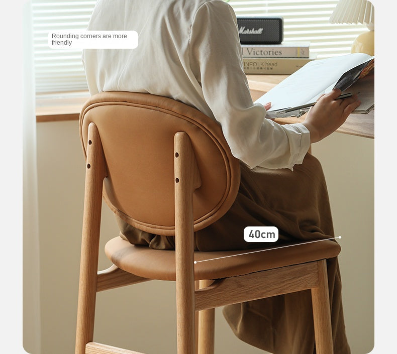 Oak Solid Wood Soft Japanese Modern Bar Chair