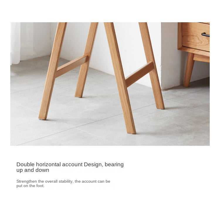 2 pcs- Oak Solid Wood High Bar Chair