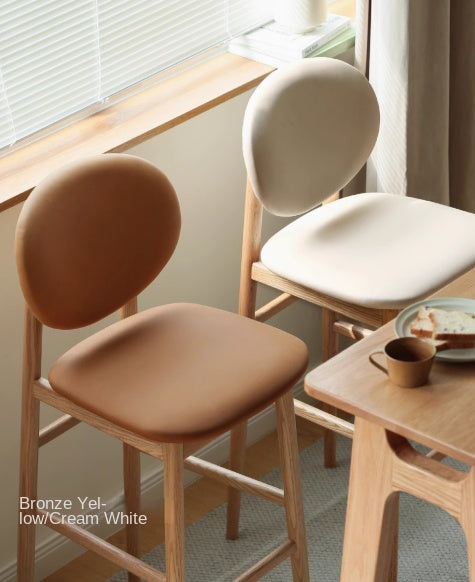 Oak Solid Wood Soft Japanese Modern Bar Chair