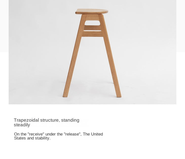 2 pcs- Oak Solid Wood High Bar Chair