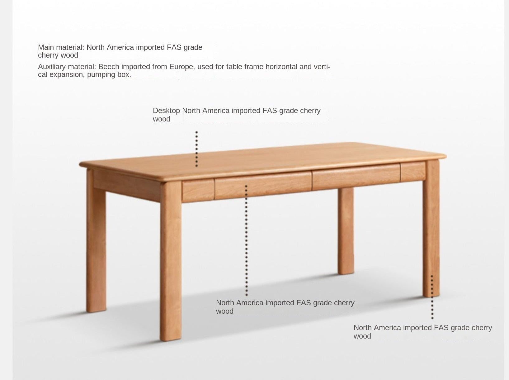 Cherry Solid Wood office Desk Large Size.