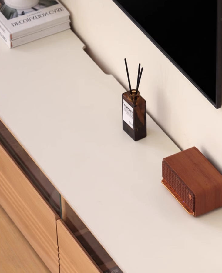 Pine Solid Wood Floor Rock Board TV Stand.