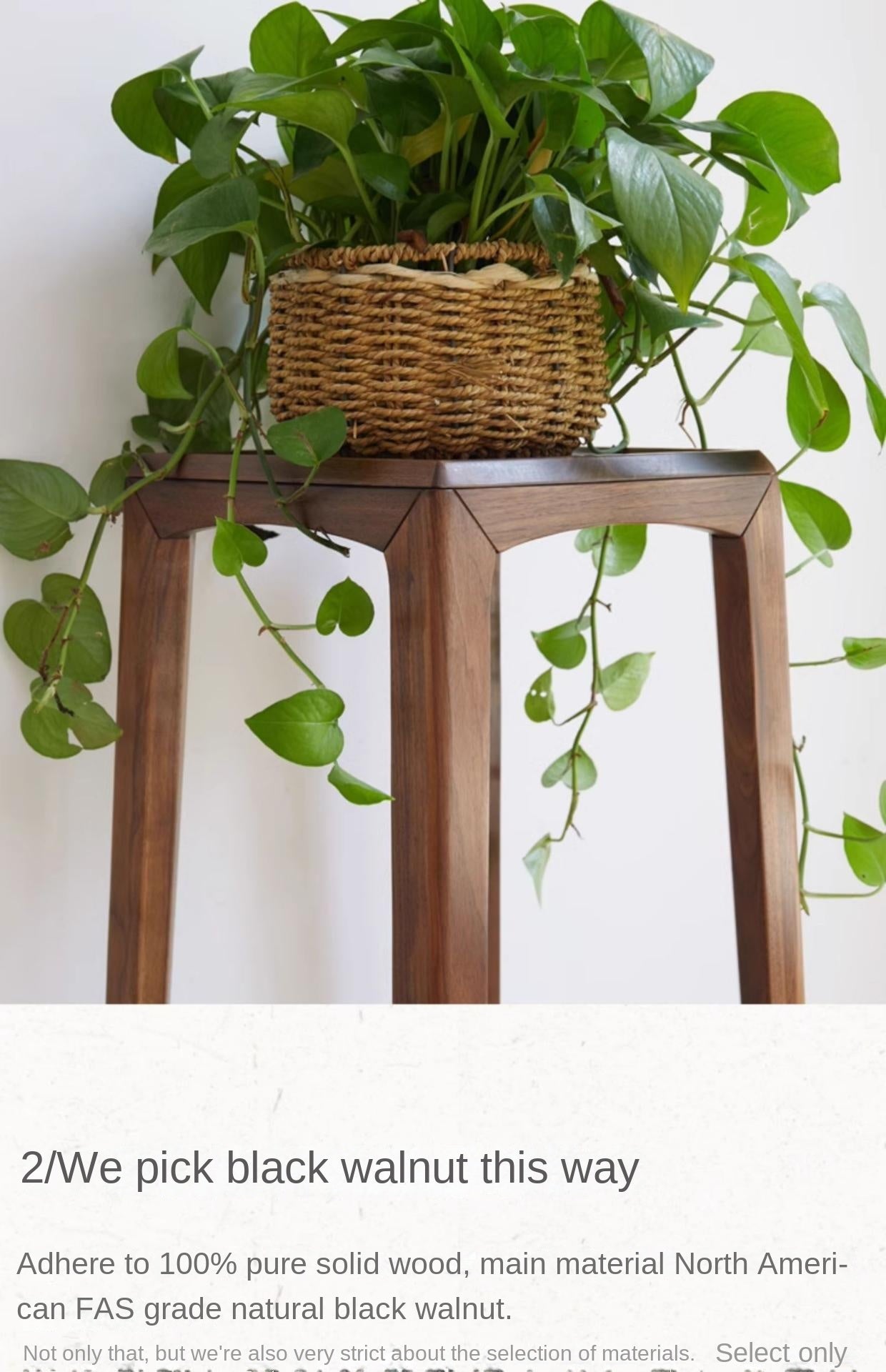 Black Walnut Solid Wood Flower Rack