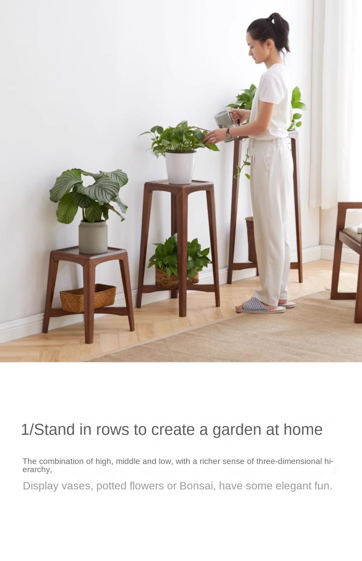 Black Walnut Solid Wood Flower Rack