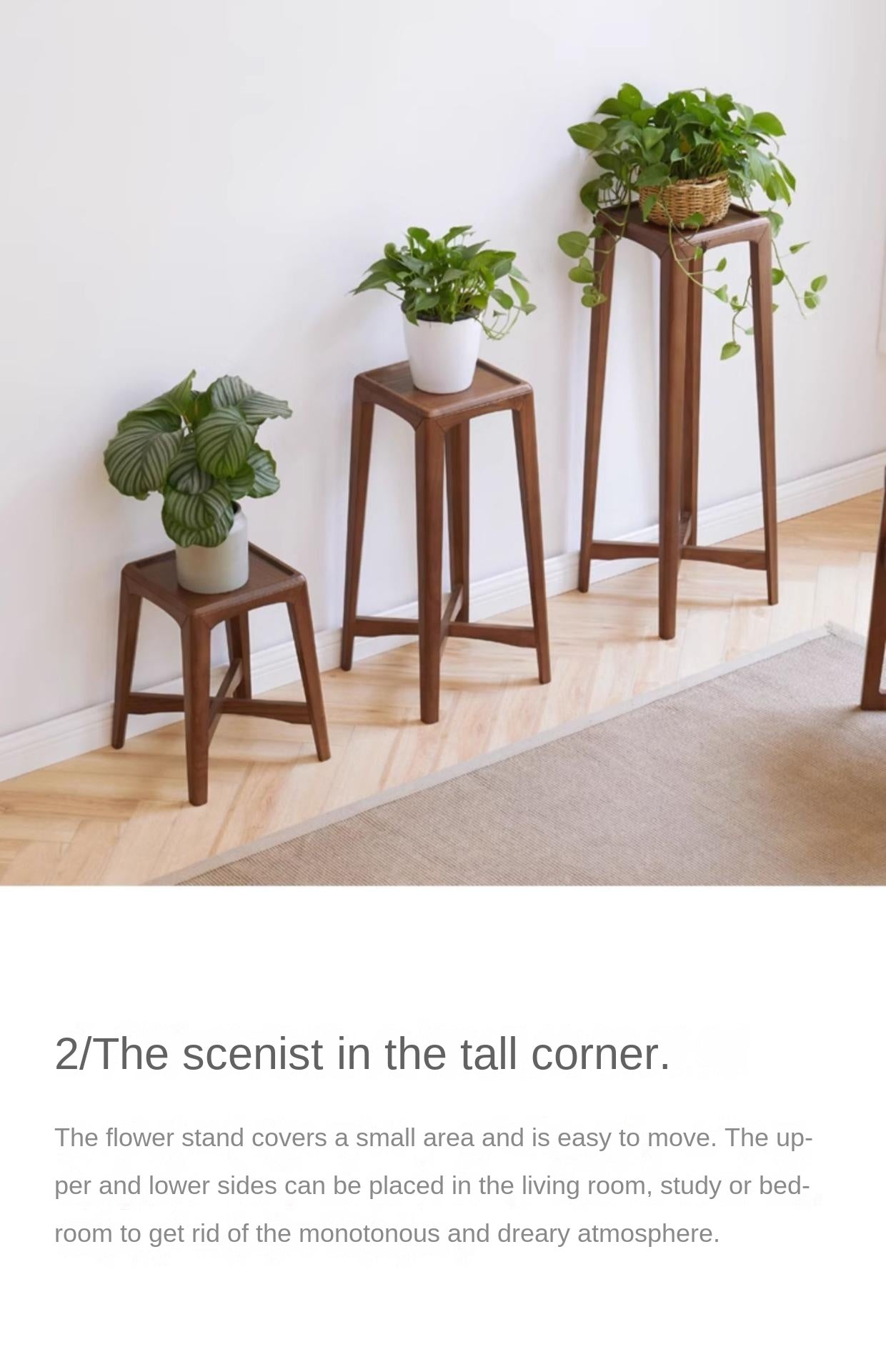 Black Walnut Solid Wood Flower Rack