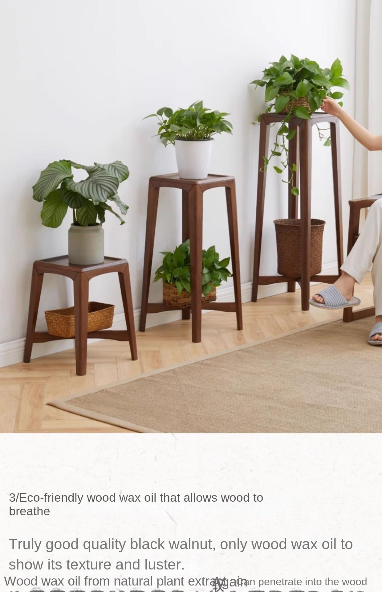 Black Walnut Solid Wood Flower Rack