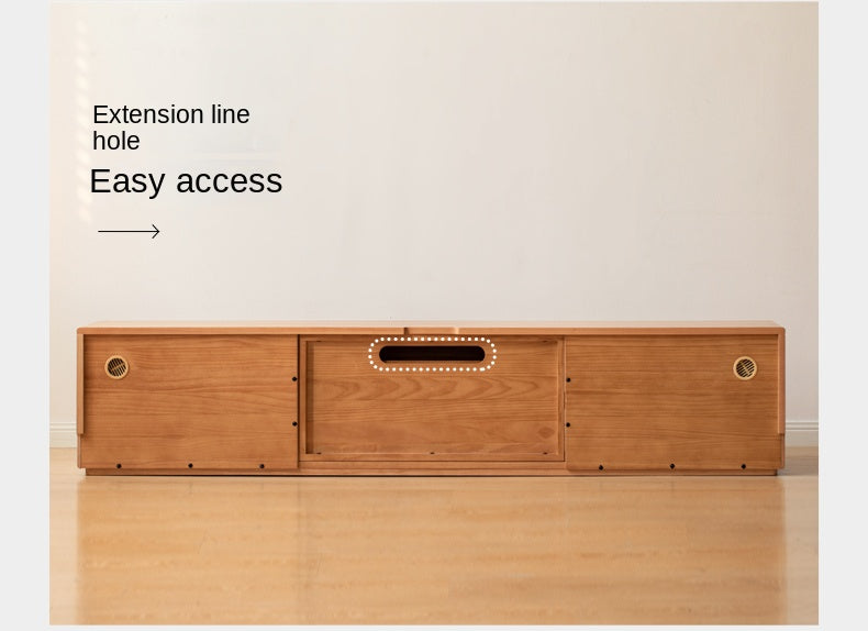 Cherry Solid Wood Retro Antique Style Floor TV Cabinet.