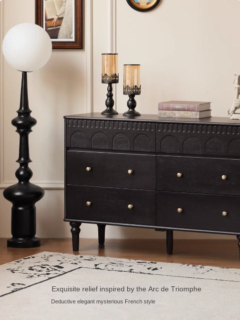 Poplar Solid Wood French Retro Six Drawers.