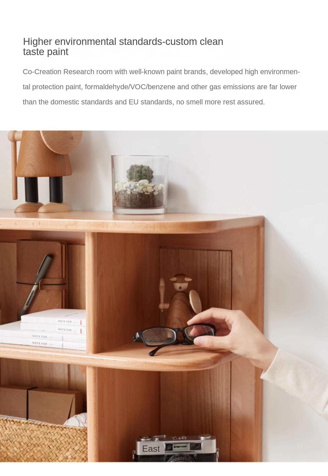 European Beech Solid Wood Corner Modern Side Cabinet