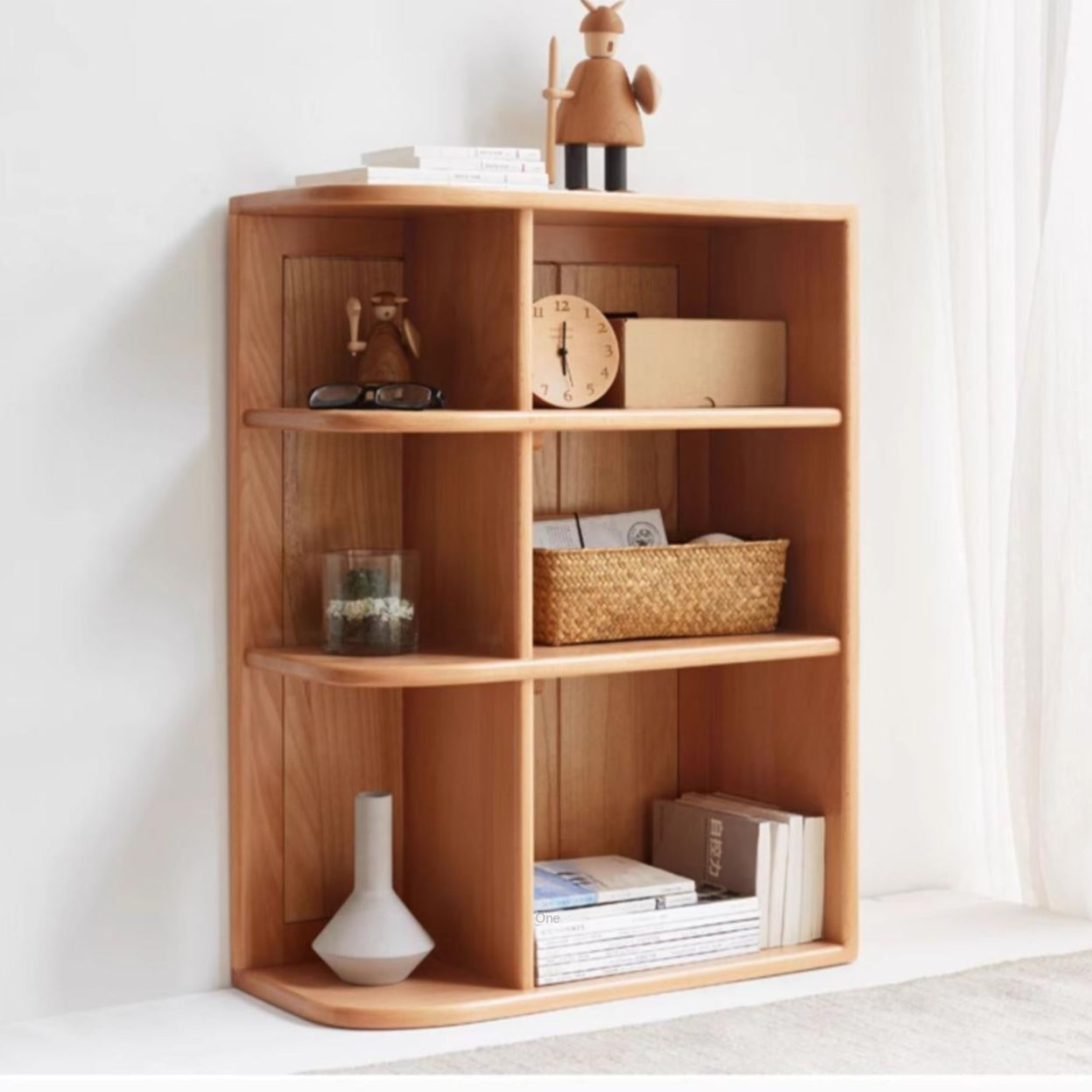 European Beech Solid Wood Corner Modern Side Cabinet