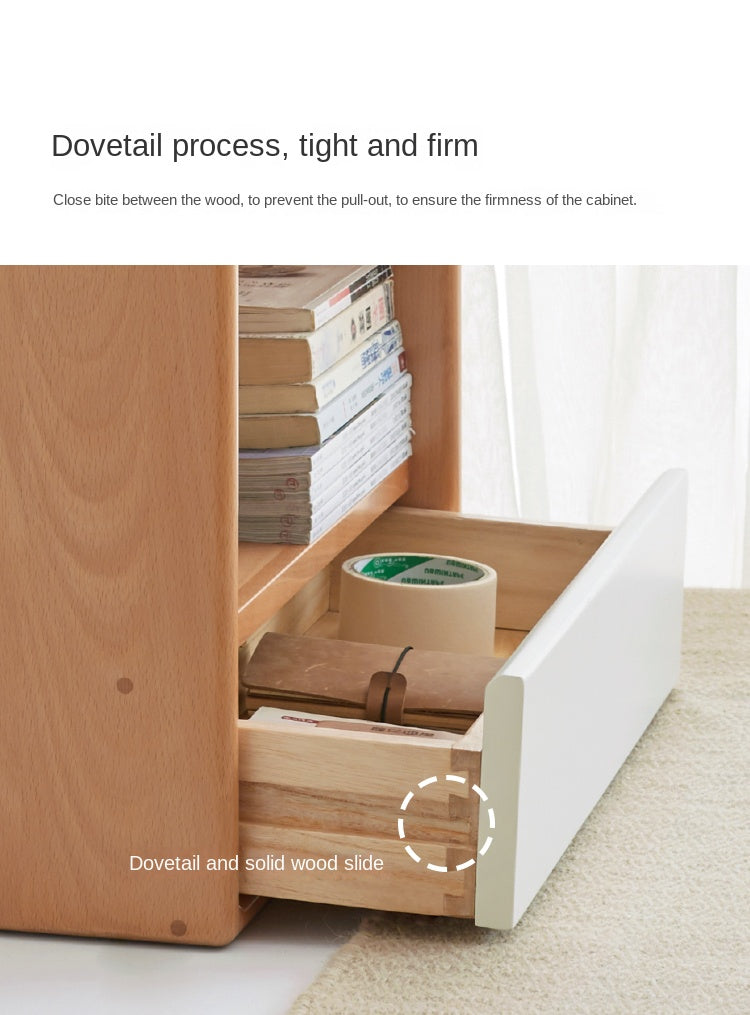 European Beech Solid Wood Bay Modern Tatami Side Cabinet