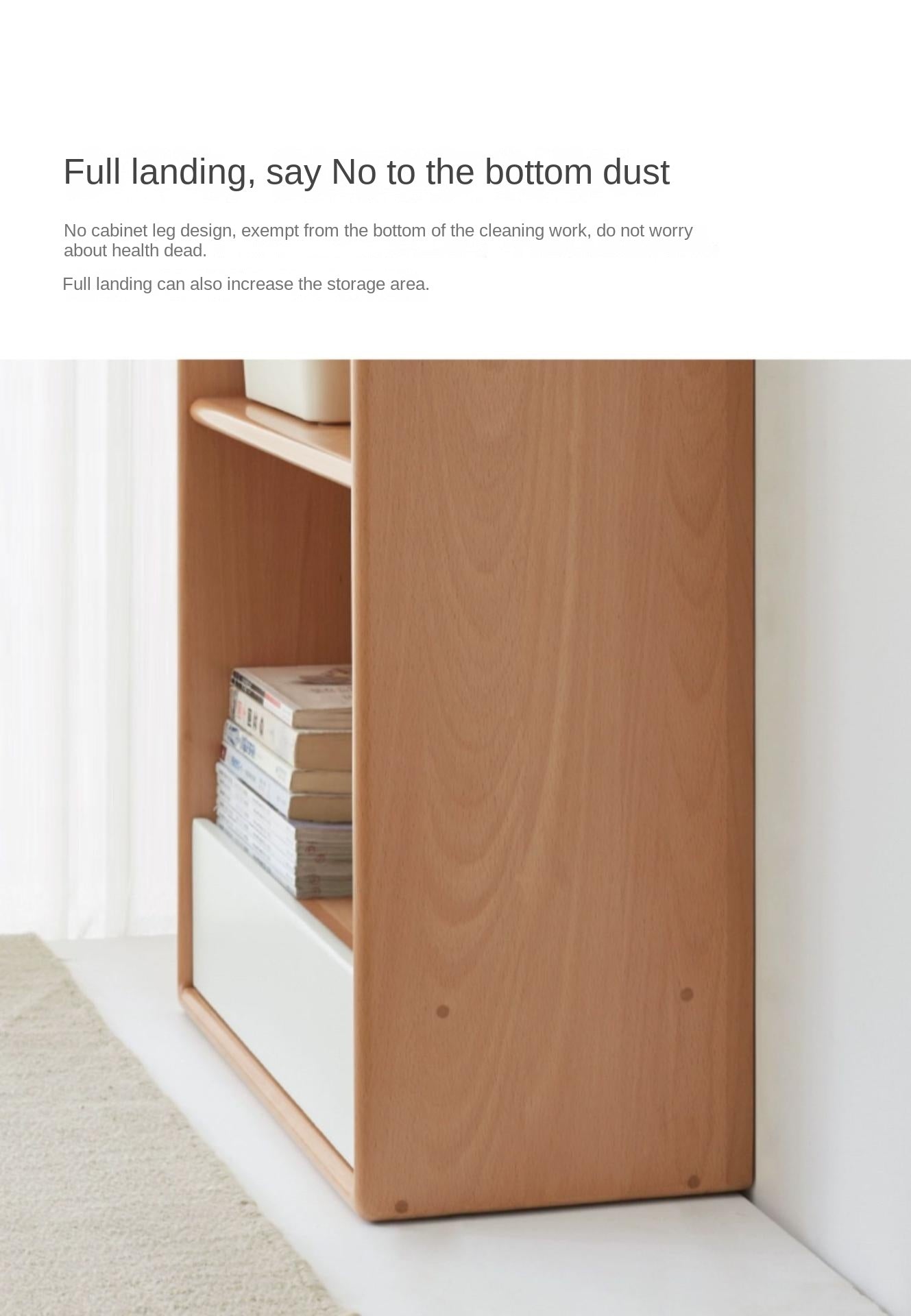 European Beech Solid Wood Bay Modern Tatami Side Cabinet