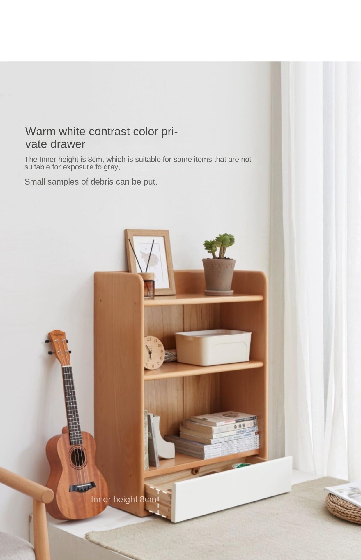 European Beech Solid Wood Bay Modern Tatami Side Cabinet