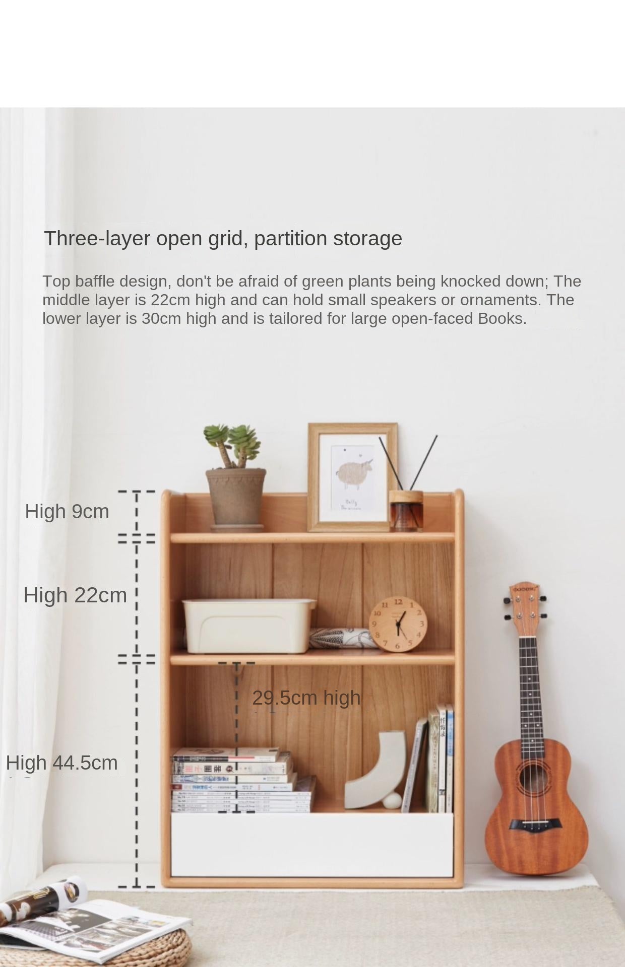 European Beech Solid Wood Bay Modern Tatami Side Cabinet