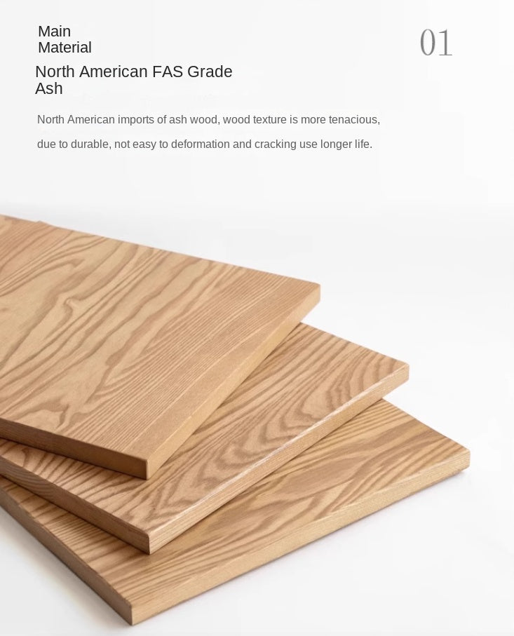 Ash Solid Wood Modern Square Dressing Stool