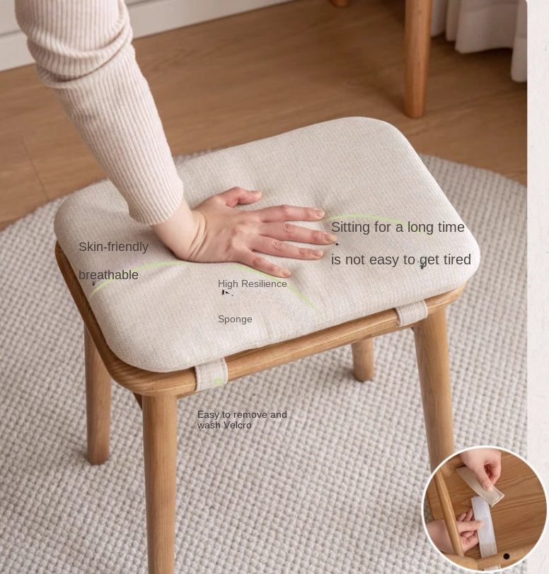 Ash Solid Wood Modern Square Dressing Stool