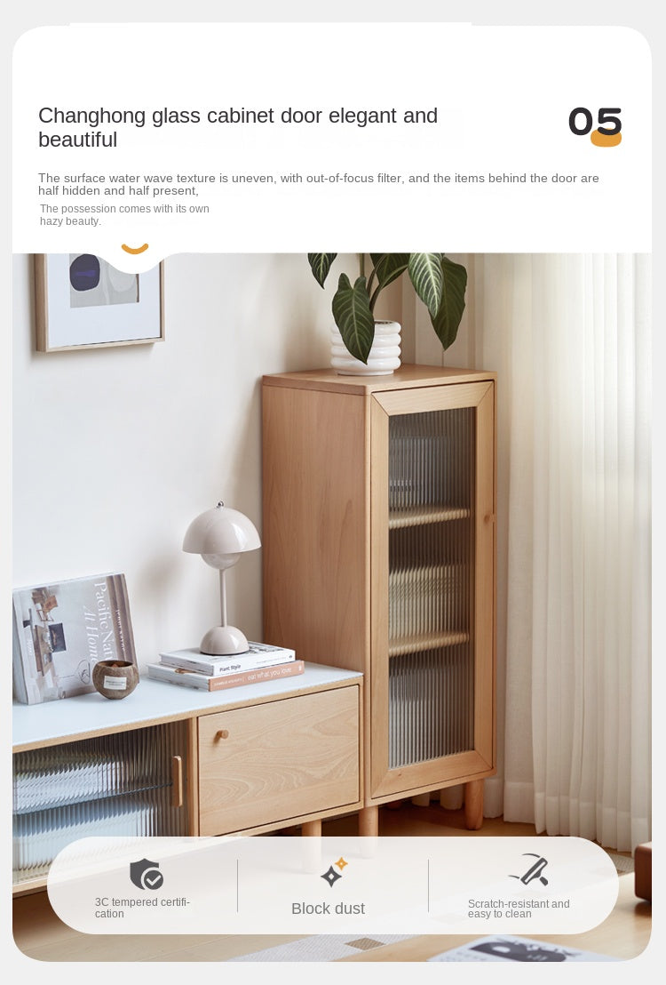 Beech Solid Wood Nordic Side Cabinet