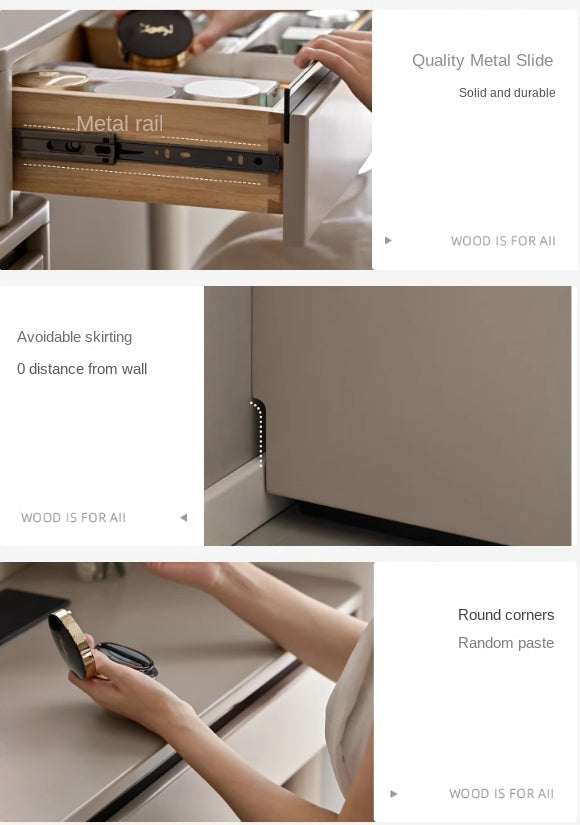 Tulipwood Solid Wood Light Luxury Retractable Vanity Table.