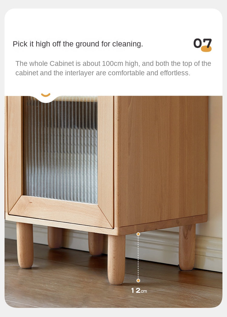 Beech Solid Wood Nordic Side Cabinet