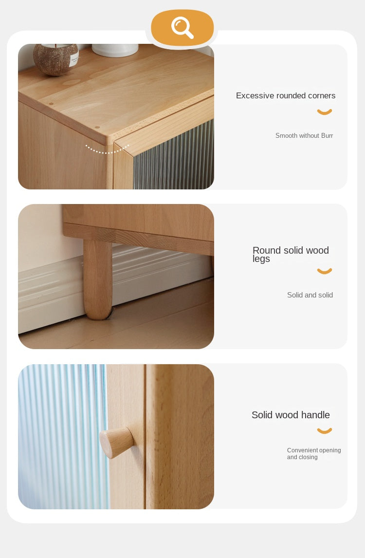 Beech Solid Wood Nordic Side Cabinet