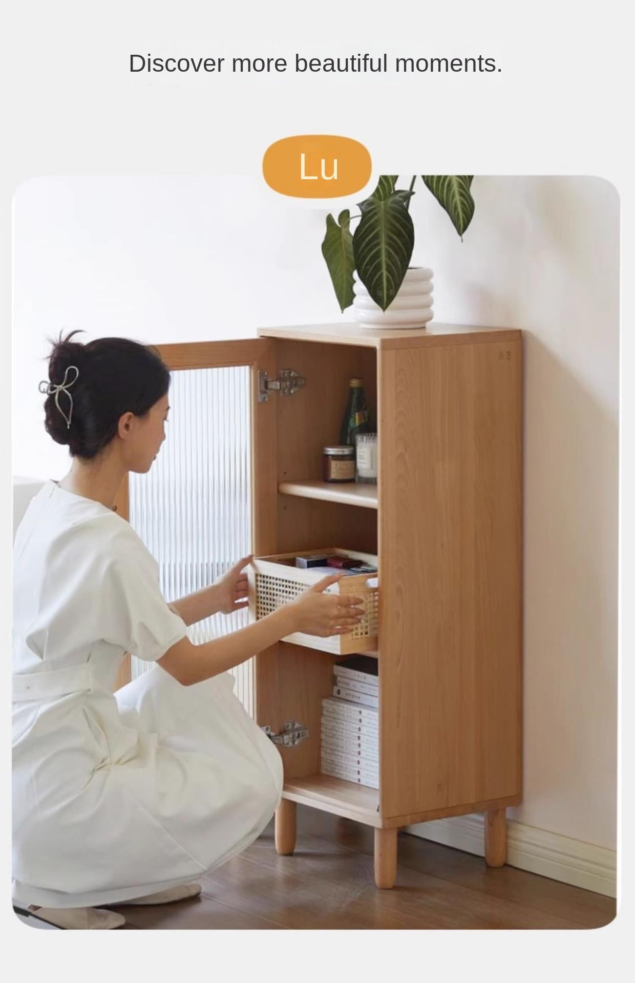 Beech Solid Wood Nordic Side Cabinet