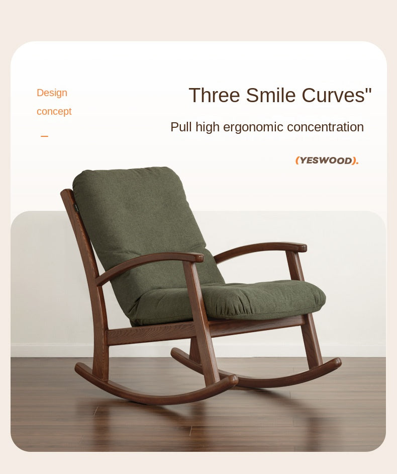 Oak Solid Wood Sofa Modern Lounge Chair.